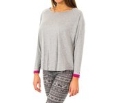 Camiseta de manga larga y cuello redondo 1487903370 para Mujer XS gris