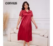 Vestido de mujer de talla grande, nuevo, de seda helada, de manga corta, para dormir, holgado, informal, para estar en casa, pijama 1XL azul marino