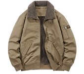 Chaqueta de invierno con solapa, forro polar grueso, chaqueta acolchada de algodón, chaqueta informal de talla grande, resistente al frío y cálida M