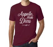 Camiseta vintage para hombre con gráfico Appelle Moi Dieu Borgoña XS borgoña