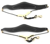 Universal ajustable saxofón cuello correa PU cuero Sax Correa Metal Gancho diseño transpirable para negro