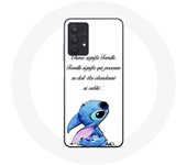 Coque Maniacase pour Samsung Galaxy A32 4G Lilo et Stitch Ohana Citation Blanc