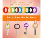 10-50 piezas de cubiertas de goma huecas para llaves, tapas de llaves, identificadores de llaves elásticos, protectores de llaves de silicona suave, marcadores, accesorios para llaves
