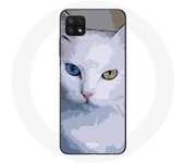 Coque pour Samsung Galaxy A22 5G Turc de van Chat oeil bleu et oeil jaune