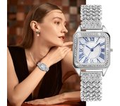 Relojes de cuarzo de lujo para mujer, relojes de pulsera de diseño a la moda para mujer, reloj elegante cuadrado para mujer, los mejores regalos para esposa, familia y amigos oro