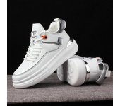 Otoño e Invierno Nuevos Zapatos de Moda de Suela Gruesa para Hombres Ayuda Media Zapatos Deportivos Casuales para Hombres Zapatos de Skateboard para Estudiantes Zapatos de Viaje para Hombres con Suela Blanda 38 blanco