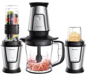 Procesador de alimentos multifuncional 3 en 1 BioloMix TB23M, exprimidor portátil de 700 W, licuadora personal, picadora de carne, molinillo de café y especias, picadora de carne