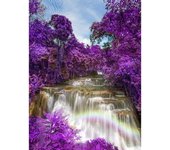 5D DIY Diamante Bordado Cascada Púrpura Diamond Pintura Punto de Cruz 20X30CM