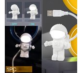 1 unidad de luz LED Flexible USB astronauta creativo astronauta luz nocturna juguete portátil PC Notebook astronaut blanco