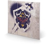 Lámina en madera The Legend Of Zelda Shield One Size gris/negro