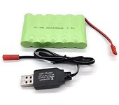 Pilas recargables 7,2 V 2400 mAh Ni-MH AA JST - YUNIQUE FRANCE - Para camiones RC