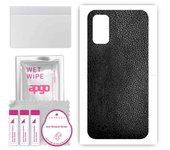 Adhesivo protector trasero apgo compatible con Xiaomi Redmi Note 10 5G, lámina de vinilo - Patrón de cuero negro