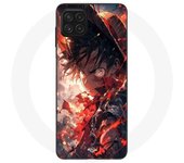 Coque Maniacase pour Samsung Galaxy A22 4G One piece Luffy énervé art manga anime