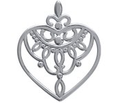 Les Trésors De Lily [K3622] - Pendentif Argent 'Love' argenté (rhodié) - 25x20 mm plata