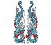 Festival makeup R232 blue x Double-headed dragon, (17.5cm 10cm) azul