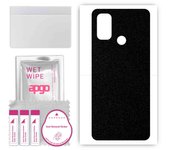 apgo Protective Skin Sticker for the back compatible with Oppo A53s, Wrap Film, Foil, Vinyl - Pattern Matte Black