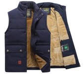 Chaleco de invierno, chaqueta sin mangas, abrigo de piel a la moda, talla grande, chaleco cálido para hombre, chaleco polar para hombre XXS