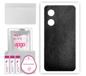 apgo Protective Skin Sticker for the back compatible with Honor Play 40S, Wrap Film, Foil, Vinyl - Pattern Black Leather