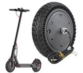 Rueda de motor de 250 W, rueda de scooter eléctrico, repuesto de neumático antideslizante compatible con negro