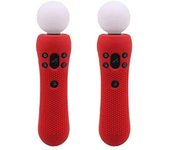 OCity - Funda protectora de silicona de goma para mando de movimiento PS Move, Playstation PS4, VR, 1 par, color rojo, antideslizante púrpura