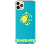 Coque iPhone - Kazajstán - Drapeau - Souple - Multicolore - Compatible iPhone 11 Pro Max