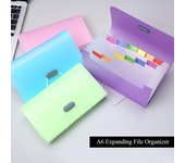 Organizador de archivos en expansión A6, carpeta de archivos con 13 bolsillos, archivador de recibos de documentos de oficina, bolsa, organizador de bolsillo para archivos de papel púrpura