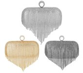 Bolsos de noche con borlas para mujer, carteras de mano con cuentas de diamantes, para boda, para fiesta, de moda 19x5x14cm oro