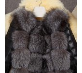 Abrigo de piel de zorro de imitación para mujer, chaqueta de manga larga de cuero PU, prendas de vestir cálidas, moda de invierno 2022 S gris plata