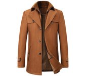 Abrigo de lana para hombre, abrigo de cuello doble, gabardina para otoño e invierno XXXXXL negro