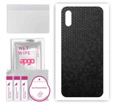 apgo Protective Skin Sticker for the back compatible with Xiaomi Redmi 9A Sport, Wrap Film, Foil, Vinyl - Pattern Black Honeycomb