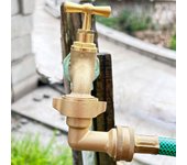 Junta de esquina de cobre, codo de 90 grados para manguera de jardín, conexión a tubería de agua de jardín de 3/4, interfaz móvil de latón. One Size