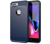 Funda blanda para iPhone 8Plus, de fibra de carbono y TPU, resistente a los golpes, con protección completa de silicona para iPhone 7Plus. for iPhone 7 Plus negro