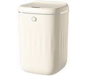 Cubo de basura automático de 20 l con sensor sin contacto, fácil de limpiar, PP, impermeable, eléctrico, para cocina blanco