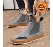 Zapatos de hombre de caña alta informales y cálidos de felpa para otoño e invierno, zapatos de ante Chelsea de diseñador, botas de plataforma estilo punk a la moda para hombre, botas de nieve para hombre 44