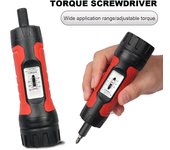 Llave dinamométrica manual de acero al carbono, destornillador dinamométrico de electricista preajustado, con accionamiento de 1/4 de pulgada para la industria eléctrica/ligera, fabricada a máquina. negro