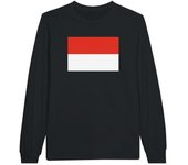 Camiseta de manga larga - PIXELFORMA - Drapeau de l'Indonésie - 100% algodón - Manches longues - Coupe régulière