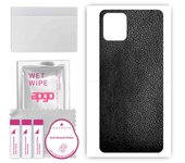 apgo Protective Skin Sticker for the back compatible with Vivo Y31s, Wrap Film, Foil, Vinyl - Pattern Black Leather
