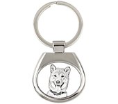 Shiba Inu, perro japonés de tamaño pequeño, perro de matorral japonés: llavero con perro, llavero con estampado, colgante personalizado de la marca Art-Dog plata