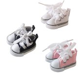 niannyyhouse - Zapatos de muñeca de 20 cm para peluches, juego de 3 piezas de zapatos de algodón para muñecas, zapatos de lona para muñecas, zapatos de bebé, zapatos de vestir, longitud de los zapatos: 3 aprox.. 5.5cm