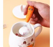 Vajilla para niños con dibujos animados de rábanos, cuchara para raspar barro, cuchara para comer para bebés, tenedor