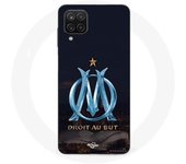 Coque Samsung Galaxy A12 OM logo bleu et dorée stade