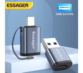 Essager USB 3,0 tipo C OTG Adaptador tipo C USB C macho a USB hembra convertidor para Macbook Xiaomi Samsung S20 USBC conector OTG Micro to Type C