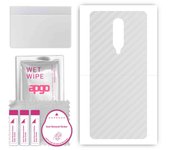 apgo Protective Skin Sticker for the back compatible with OnePlus 8, Wrap Film, Foil, Vinyl - Pattern Transparent Carbon
