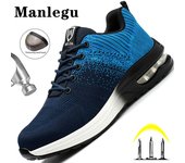Nuevos zapatos de seguridad con cojín de aire, zapatillas de trabajo para hombres y mujeres, zapatos con punta de acero, zapatos de trabajo deportivos a prueba de pinchazos, botas de seguridad indestructibles para hombres, zapatos de trabajo 37 negro