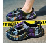 Sandalias de playa unisex EVA para mujer y hombre, zapatos de jardín huecos, zapatillas de diseño con agujeros y teñido anudado, zapatillas de deporte, zapatos de agua, zapatillas de espuma sin cordones 36