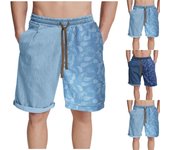 Pantalones cortos casuales sueltos elásticos con cordón texturizado de punto para hombre XXXL