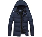 Chaquetas de lana sólidas casuales de invierno para hombres con capucha abrigo de advertencia grueso XL