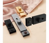 aluminum alloy Barn Door Lock Anti-theft Door Window Latch Durable Sliding Door Hasps Lock 3inch gris