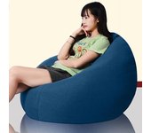 Moda Color sólido tela de frijol perezoso tumbona silla bolsa asiento sofá cubierta hogar 60cm azul