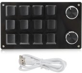Teclado mecánico macro de una mano, 12 teclas, multifunción, programable, para juegos de oficina